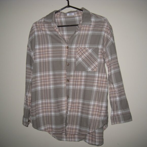 Ardene 100% Cotton Plaid Flannel Shirt M - Picture 5 of 14